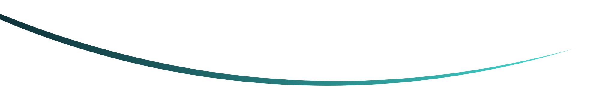 Curved green and blue gradient wave on a white background.